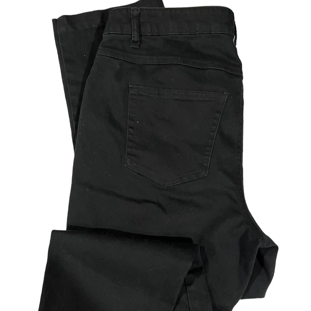 Woman Within Black Jeans 5 Pocket style w Stretch size 14W 25" Inseam Boot Cut - Picture 7 of 9